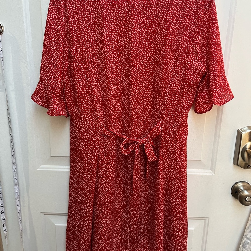 Lulu's Castana Rust Red Print Button-Up Medium - Picture 4 of 10